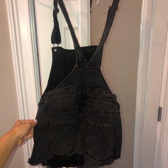Black denim overalls - Picture 3 of 4